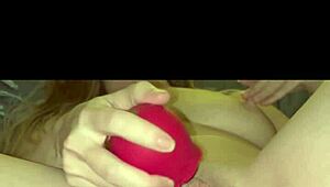 cute blonde teen squirts toy fingering wet shaved pussy closeup