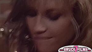 90s Lesbians Dive into Oiled Threeway Passion with Toys