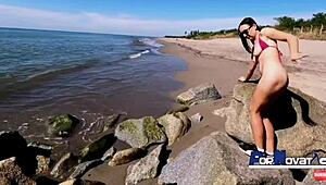 pornovatas liberal mature brunette fucks older german man on mexican beaches with big natural tits