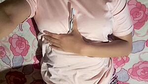 20-Year-Old Stunner Bares Huge Natural Tits for Her Hungry English Teacher