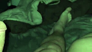 Camping Tent Hides Wild Blowjob with Jiggling Tits and Throbbing Cock