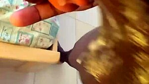 After work, my huge black cock gets deepthroated till explosive cumshot