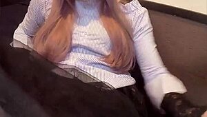 Pink haired crossdresser shoves vibe deep into tight asshole masturbating wildly