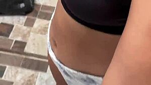 colombian neighbor washes clothes then gets fucked for payment