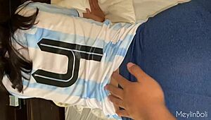 ay mi amor that hurts my little ass! your argentinian neighbor loses bet and gives up her tight hole