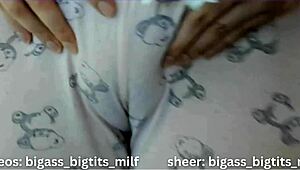 pajama-clad big ass milf fingers her wet pussy to intense orgasm with toys