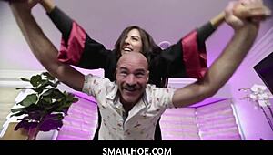 damn tiny teen spanks on huge dick like total whore