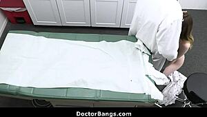 shy teen patient michelle anthony bends over for doctor's big cock checkup