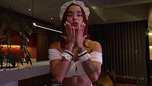 POV Latina Maid Abella Olsen Sucks Huge Cock, Rides Big Ass Cowgirl, Then Creampie After Mistakes