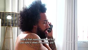 oiled masseuse nuru massage turns erotic with big black cock pussy pounding outdoors