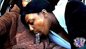 yukisenpaikurochan sucks daddy's cock in car wearing bear suit