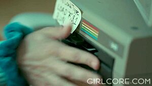 nerdy lesbians in glasses get blindfolded for a science parody with hot milf tribbing