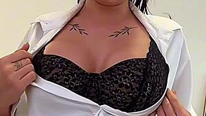 Busty brunette teen craves monster cock deepthroat in pov