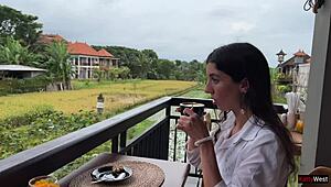 Pizza slice hides cum facial dripping down my chin at cafe table