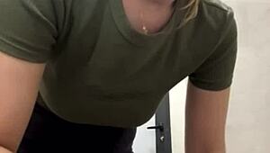 Gym Girl's Extreme Squirting Pussy Fingering in Public