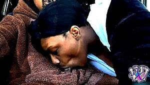 yukisenpaikurochan sucks daddy's cock in car wearing bear suit