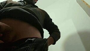 i hear rain patter as i stroke my skinny cock in bathroom mirror happily