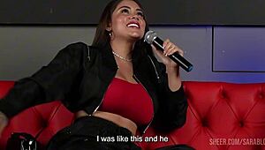 Watch Me Fuck This Huge Cock Fan on Live TV While Cuckold BF Watches - Sara Blonde Gags on Deepthroat!