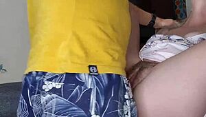 Plumber fingers my tight wet shaved pussy skirt up till squirting hard