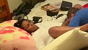 Homemade Ebony Coworker Bends Over Bedroom Bed for Doggystyle Ass Pounding After Work