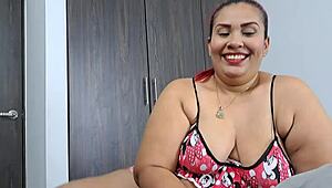 chubby latina stepmom catches me stroking and deepthroats hungrily