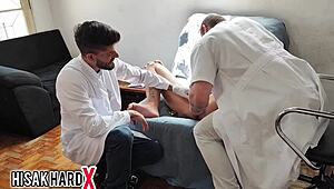 LOIRA SAFADA LETS TWO GYNECOLOGISTS POUND HER WET HOLES IN THREESOME!