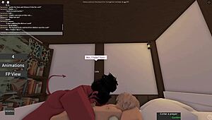 roblox devil bitch gags hungrily on thick cock