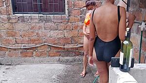 the sexy latina ebony brunettes flash grope tits vaginas in sensual country house bath assplay