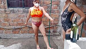 the sexy latina ebony brunettes flash grope tits vaginas in sensual country house bath assplay