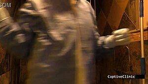 watch brunette latina hairy pussy gape in latex gloves backstage humiliation