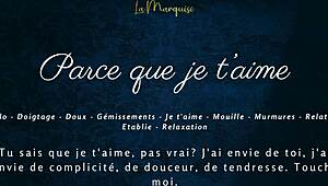 French girlfriend whispers dirty love talk while fingering sensually to orgasm voyeur style