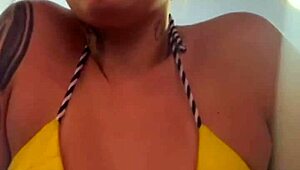 training in tiny bikini at beach gym, pussy juices dripping down legs like seawater?