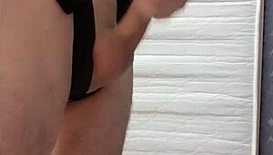 bound amateur handjob unloads thick cum ropes