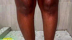 Eight months pregnant african babe squirts on bbc pov