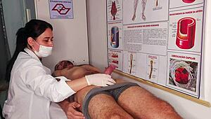 nurse sees his raging hard on and can't resist