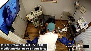 watch brunette latina hairy pussy gape in latex gloves backstage humiliation