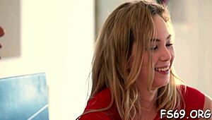 Naughty wench bounces hard on thick cock riding to squirting orgasm contest.