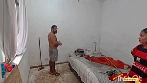 Painter shocks at sexy latina teen babysitter's anal surprise