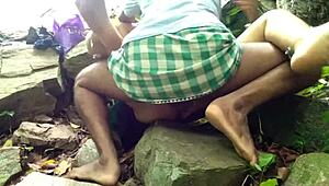 Quick bang with stepsis in jungle on family vacation