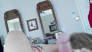 chubby teen sucks fat cock hungrily