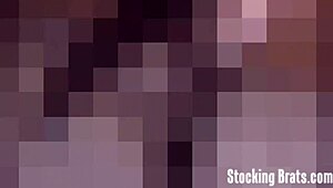 Can You Handle Watching Holly Peel Off Those Fishnet Stockings Teasing Her Feet?!