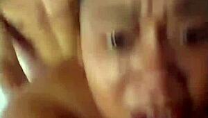 sexy fat wife spreads natural tits and ass while fucking amateur husband