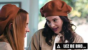 maddy may endures rough anal fingering as lez girl scout