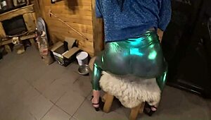 my deep blowjob ends with cum play on shiny cameltoe preview