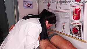 nurse sees his raging hard on and can't resist