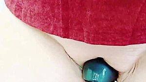 My mature wife's huge wet shaved pussy grinds flashing cameltoe lips