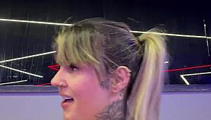 new year gym workout vibrator pussy made me cum hard