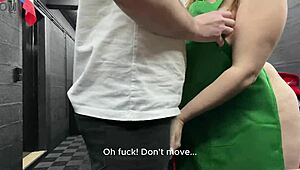 Luna Doll Curvy Big Ass Barista Flaunts Huge Boobs