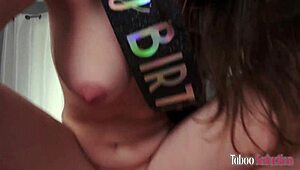 Birthday babe craves cock riding creampie cowgirl action with milf brunette