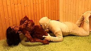 Blonde fuck dolls Catalina Valentina and Marsalina take turns anal pounded by Valentino